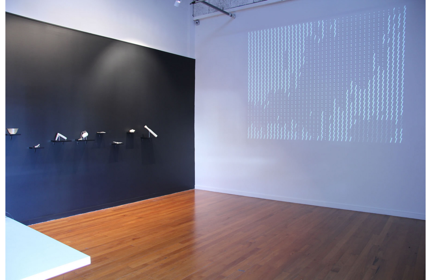 Installation image for 'Social Interface', Ramp Gallery Apr 2012. Including: Bronwyn Holloway-Smith, Vaimaila Urale & Johann Nortje